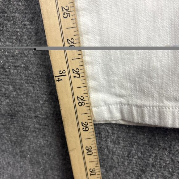 Boston Proper Jeans Womens Size 8 White  Denim Side Stripe Western Boho - Picture 7 of 9